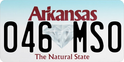 AR license plate 046MSO