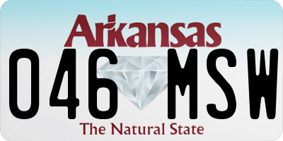 AR license plate 046MSW