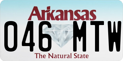 AR license plate 046MTW