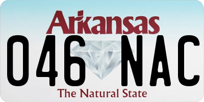AR license plate 046NAC