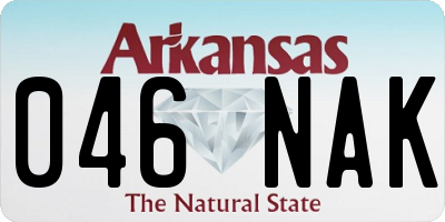 AR license plate 046NAK