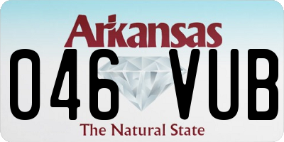AR license plate 046VUB