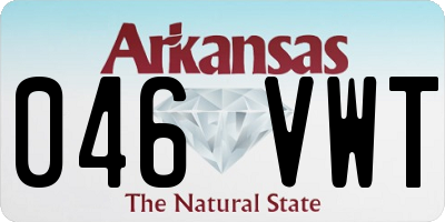 AR license plate 046VWT