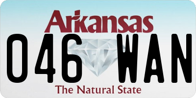 AR license plate 046WAN