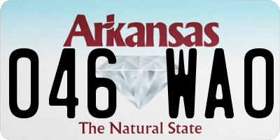 AR license plate 046WAO