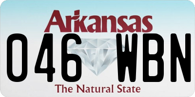 AR license plate 046WBN