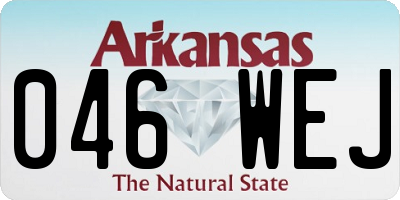 AR license plate 046WEJ