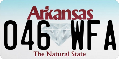AR license plate 046WFA