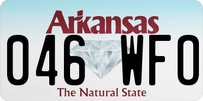 AR license plate 046WFO