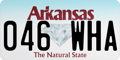 AR license plate 046WHA