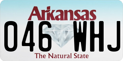 AR license plate 046WHJ