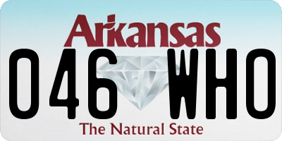 AR license plate 046WHO