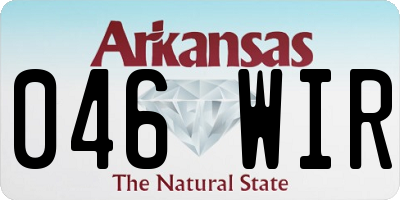 AR license plate 046WIR