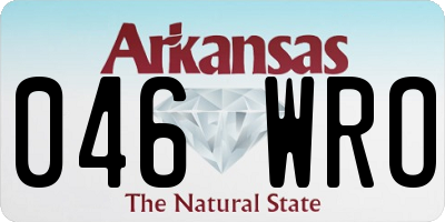 AR license plate 046WRO