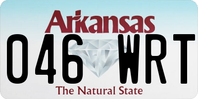 AR license plate 046WRT