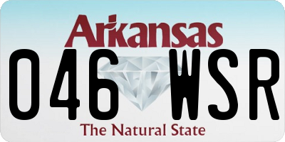 AR license plate 046WSR