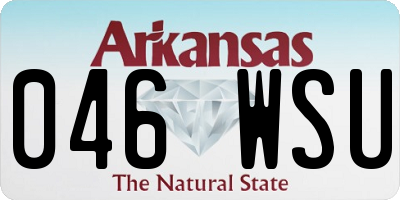 AR license plate 046WSU