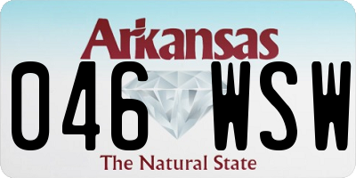 AR license plate 046WSW