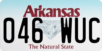 AR license plate 046WUC