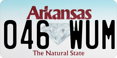 AR license plate 046WUM