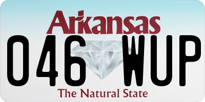 AR license plate 046WUP