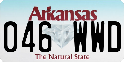 AR license plate 046WWD