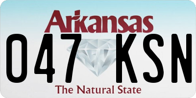 AR license plate 047KSN