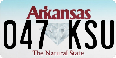 AR license plate 047KSU