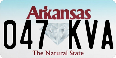 AR license plate 047KVA