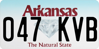 AR license plate 047KVB