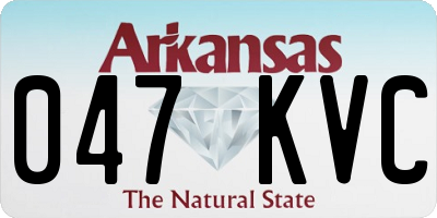 AR license plate 047KVC