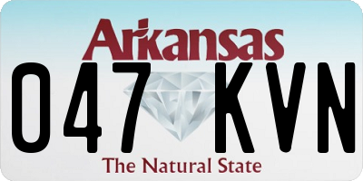 AR license plate 047KVN