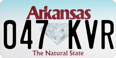 AR license plate 047KVR
