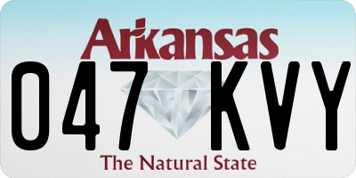 AR license plate 047KVY