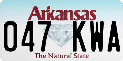 AR license plate 047KWA
