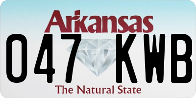 AR license plate 047KWB
