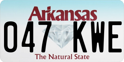 AR license plate 047KWE
