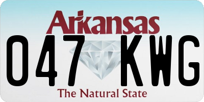 AR license plate 047KWG