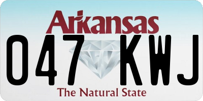 AR license plate 047KWJ