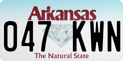 AR license plate 047KWN