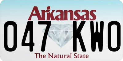AR license plate 047KWO