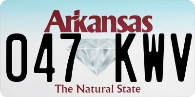 AR license plate 047KWV
