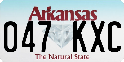 AR license plate 047KXC
