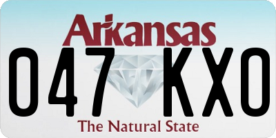 AR license plate 047KXO