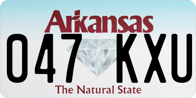 AR license plate 047KXU