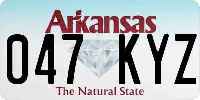 AR license plate 047KYZ