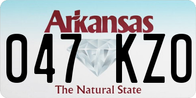 AR license plate 047KZO