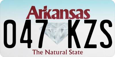 AR license plate 047KZS