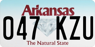 AR license plate 047KZU