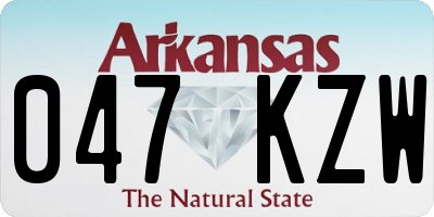 AR license plate 047KZW